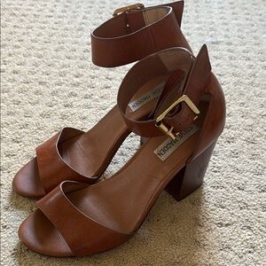 Steve Madden Brown Chunky Heel Sandals